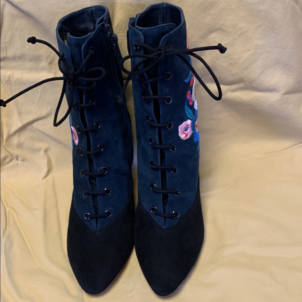 Tory Burch Cassidy Embroidered floral Women's suede leather boots - Picture 6 of 14